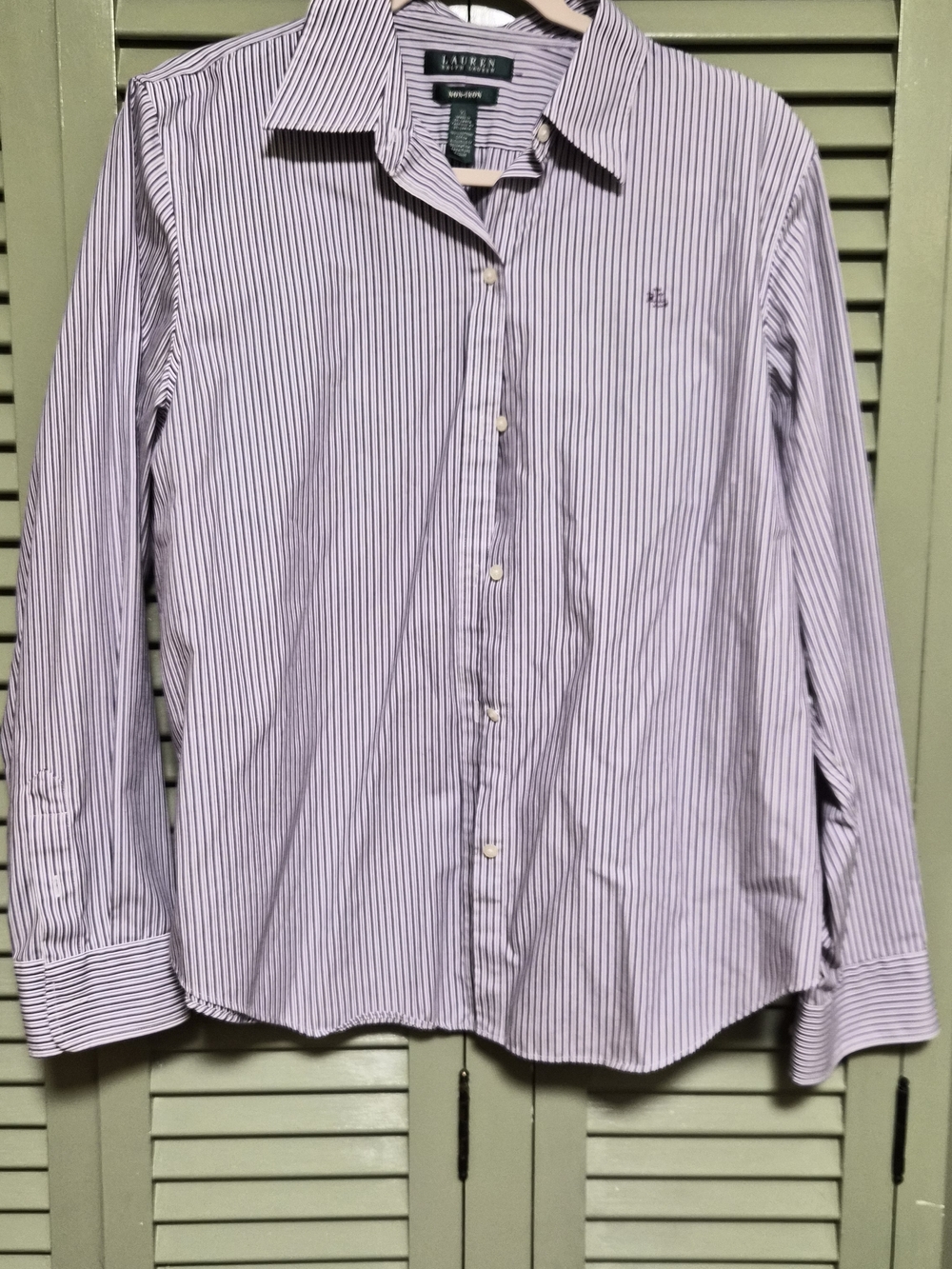Ralph Lauren Womens Lilac Stripe Button-Down Shirt